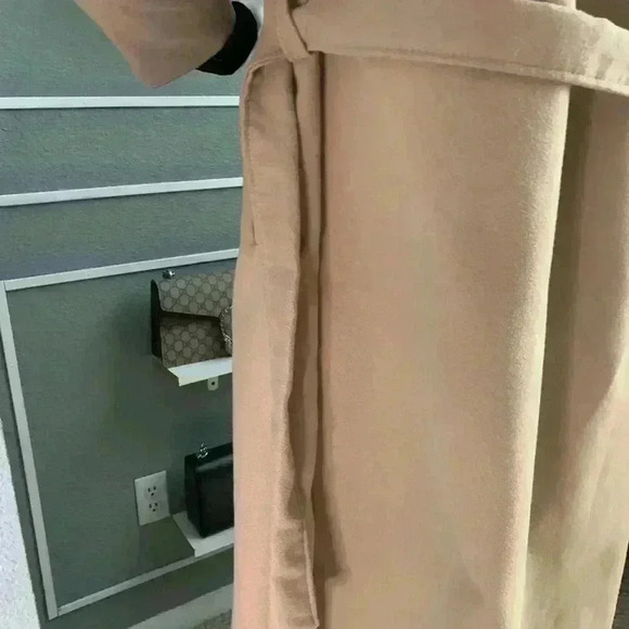 Boohoo Shawl Collar Belted Wrap Coat Size Small - Picture 8 of 13